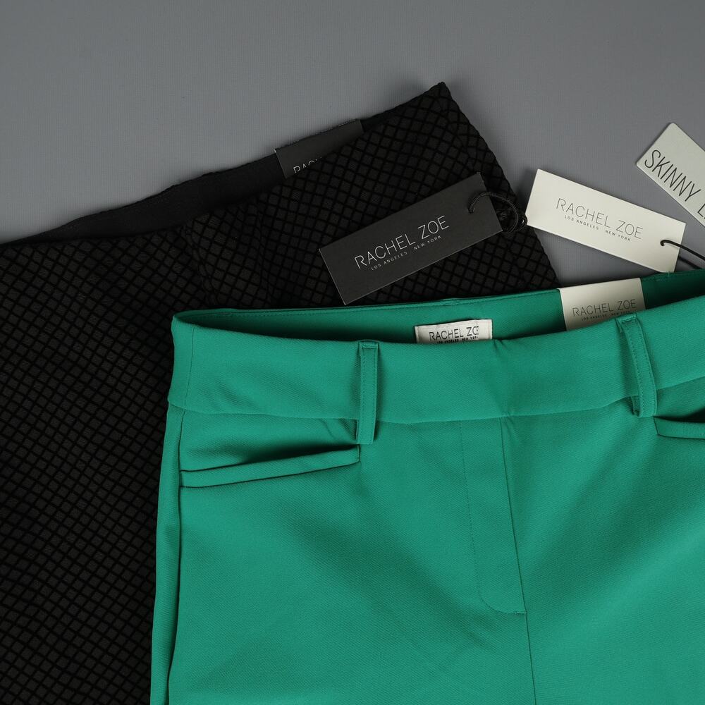 Lot of 2 Rachel Zoe Womens 6 XS Dress Pants Hi-Rise Slim Wide Leg Stretch